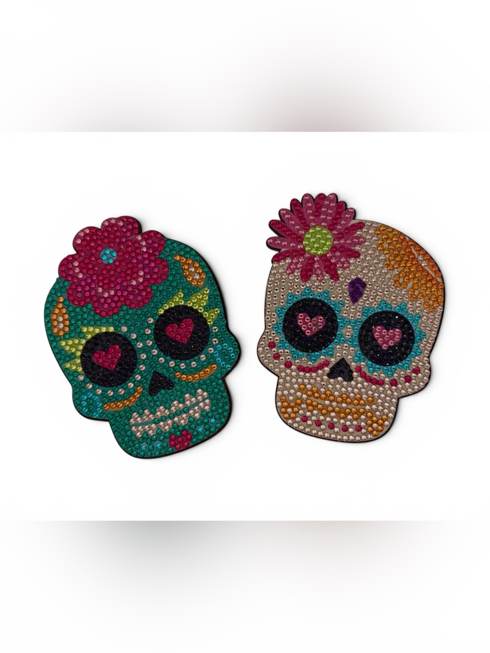 Handmade Sugar Skull Coasters/Magnets Dual Use Day of the Dead